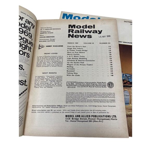 Model Railway News Hobby Magazine Lot of 3 May 1967 March 1969 October 1969 - Picture 7 of 8